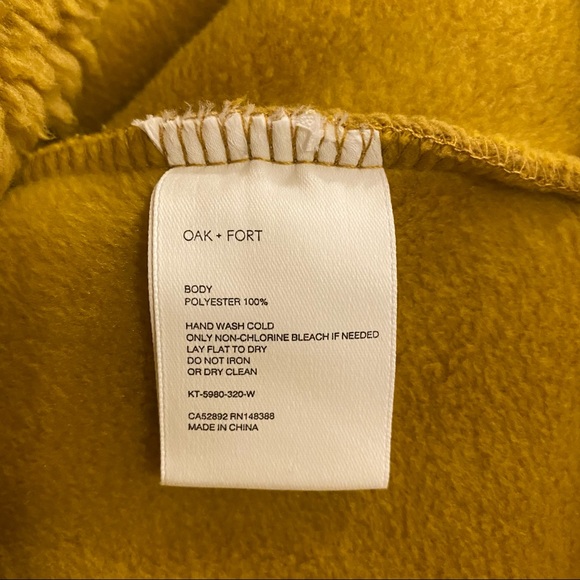 OAK & FORT Crop Sherpa Sweater In Mustard Yellow Size. Large - Picture 7 of 7